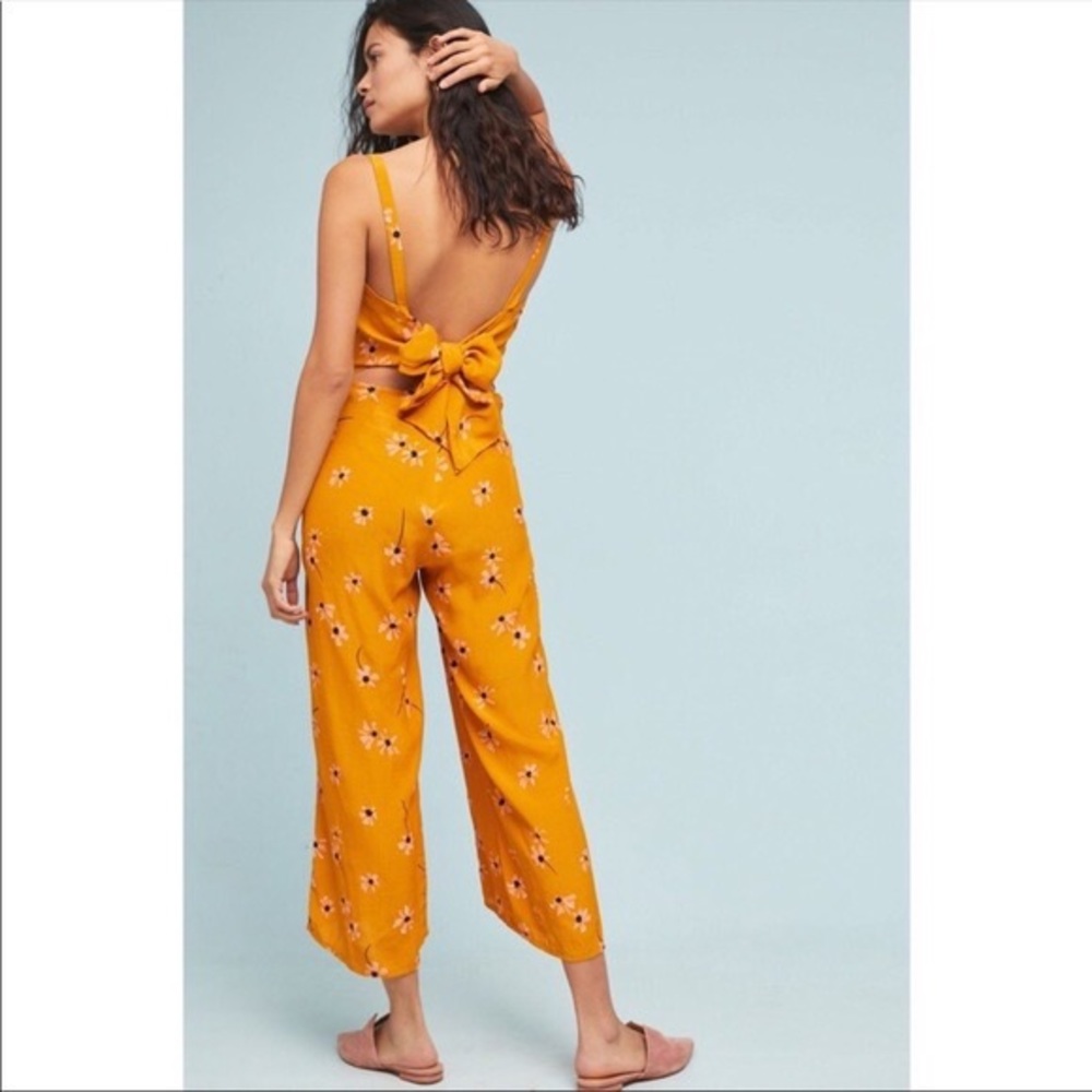 Faithfull the Brand Orange Floral Jumpsuit